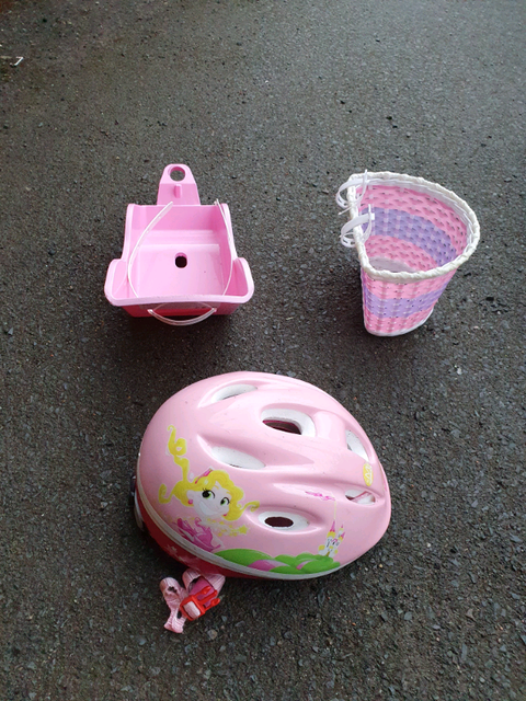 girl bike with baby doll carrier